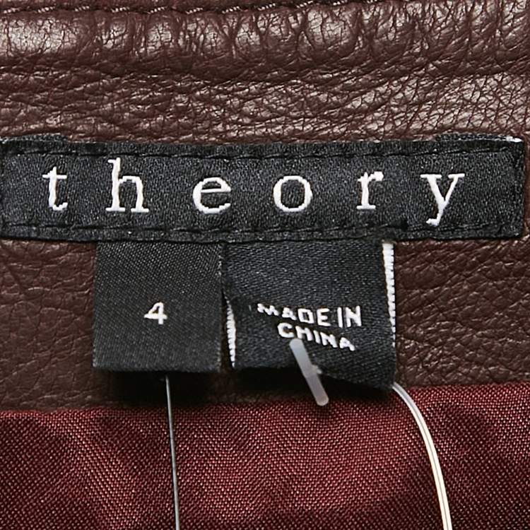 Pre Owned Theory Multicolor Leather and Suede Patch Detail Mini Skirt S