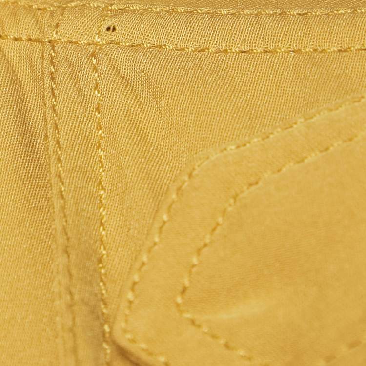 Pre Owned Theory Yellow Crepe Open Front Belted Coat M