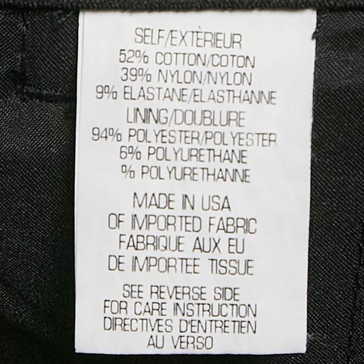 Pre Owned Theory Black Cotton Blend Gabardine Pants S