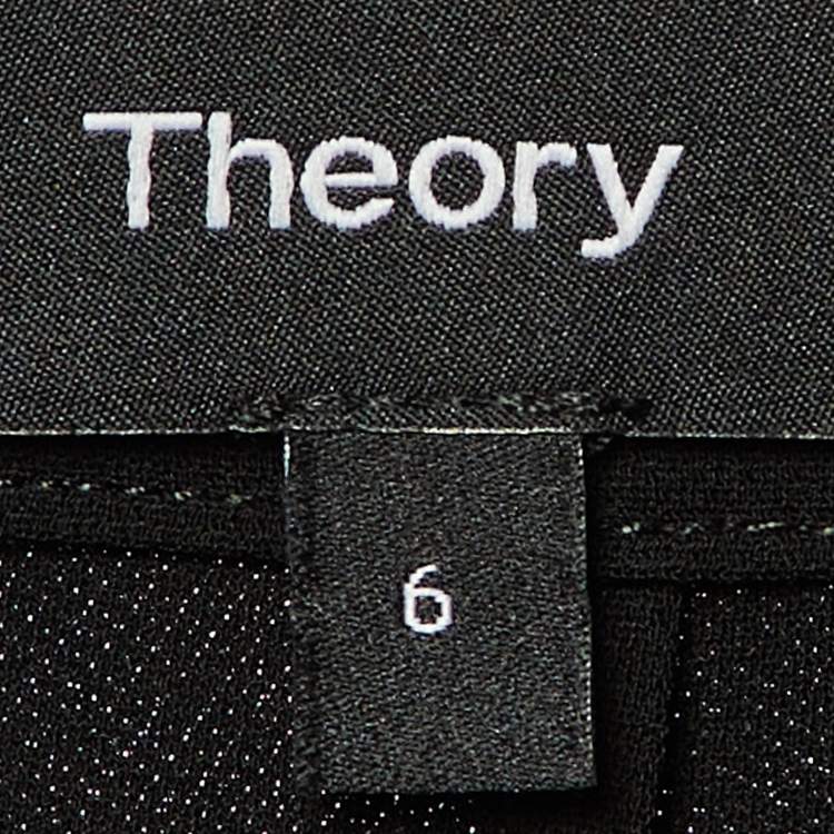 Pre Owned Theory Black Crepe Wrap Maxi Skirt M