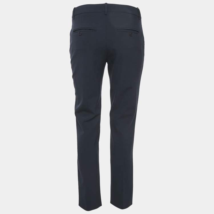 Pre Owned Theory Navy Blue Wool Trousers S