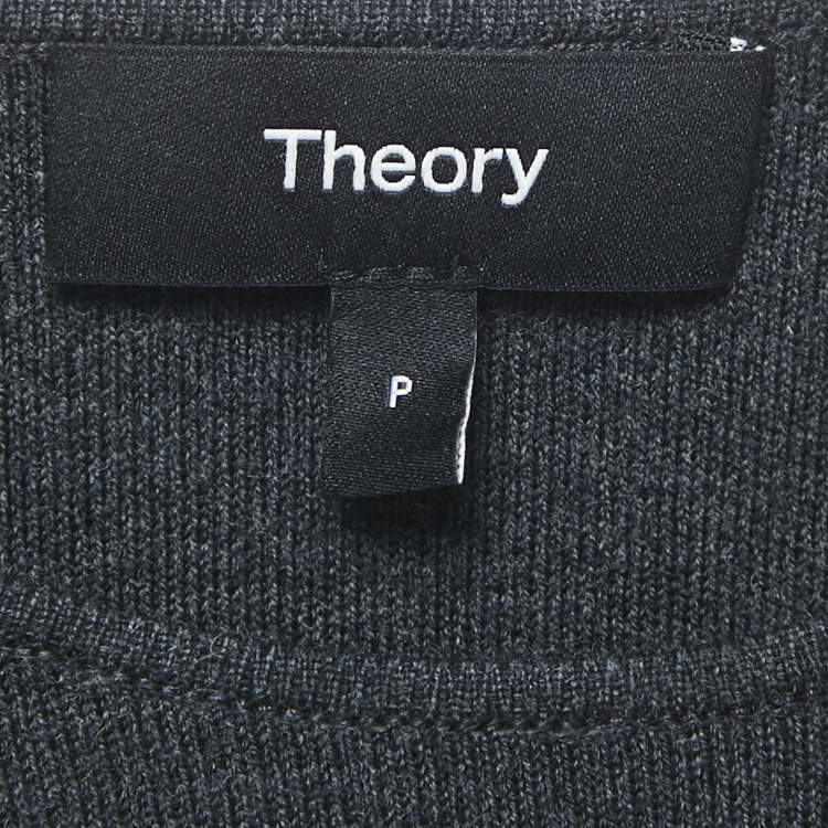 Pre Owned Theory Grey Wool Jersey and Jute Mini Dress XS