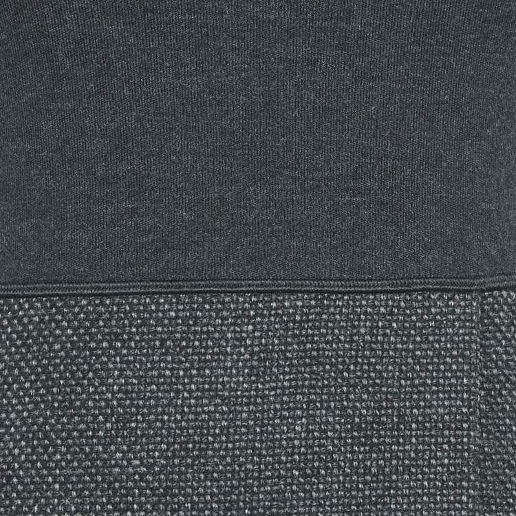 Pre Owned Theory Grey Wool Jersey and Jute Mini Dress XS