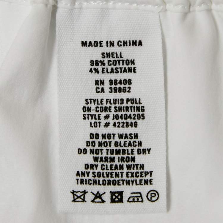 Pre Owned Theory White Cotton Drawstring Wide-Leg Trousers M