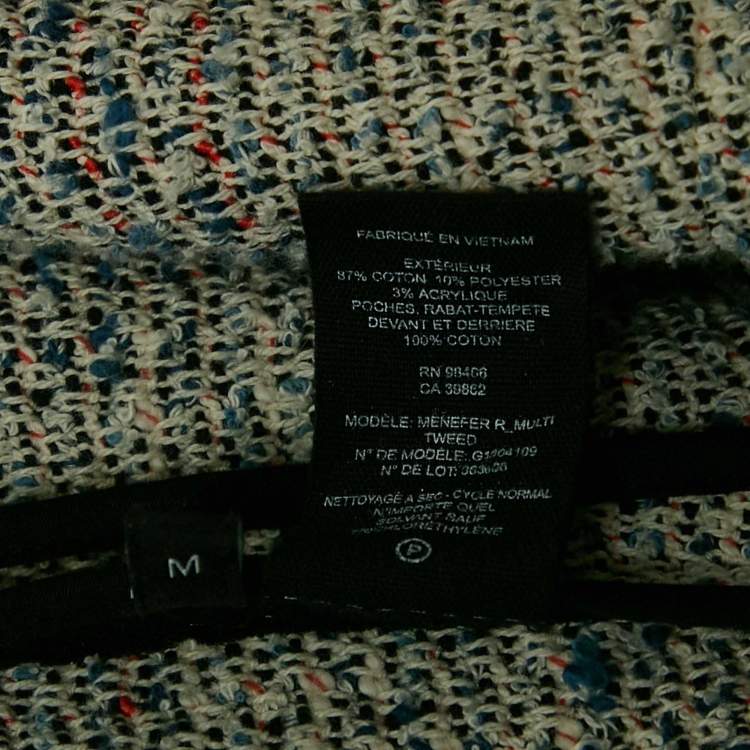 Pre Owned Theory Grey Tweed Open Front Jacket M