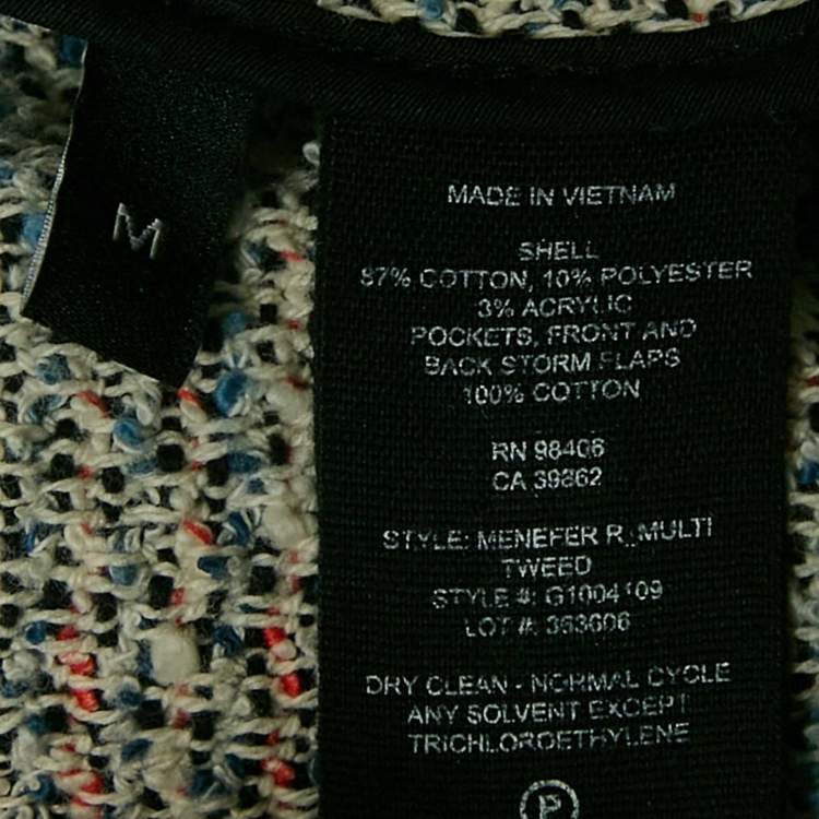 Pre Owned Theory Grey Tweed Open Front Jacket M
