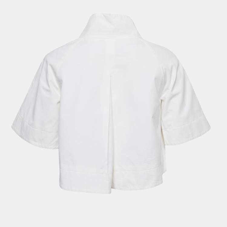 Pre Owned Theory White Cotton Gabardine Top XS
