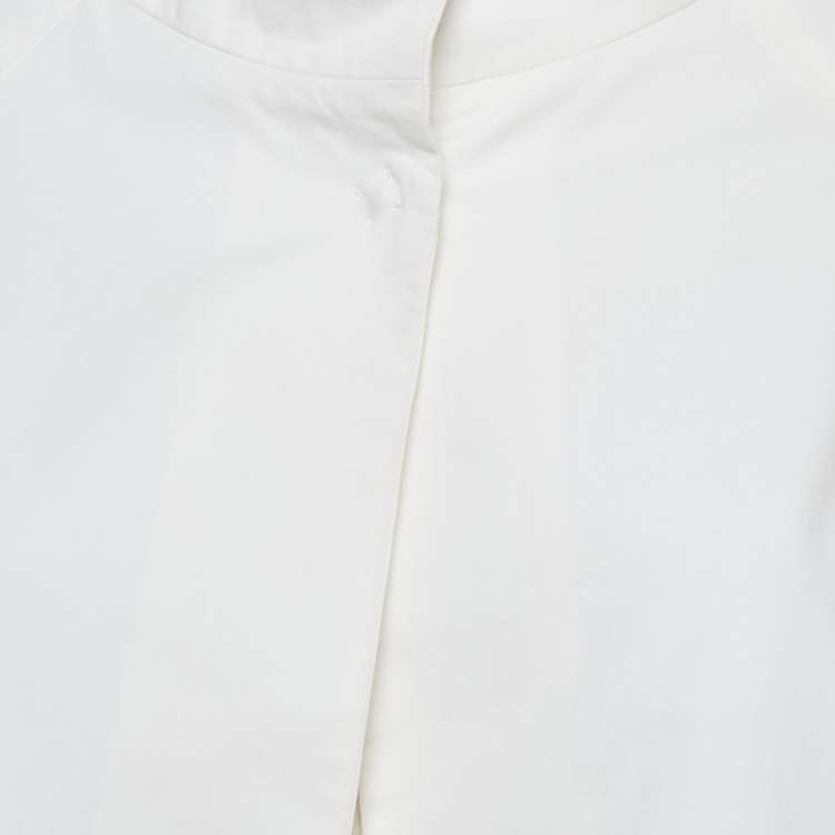Pre Owned Theory White Cotton Gabardine Top XS