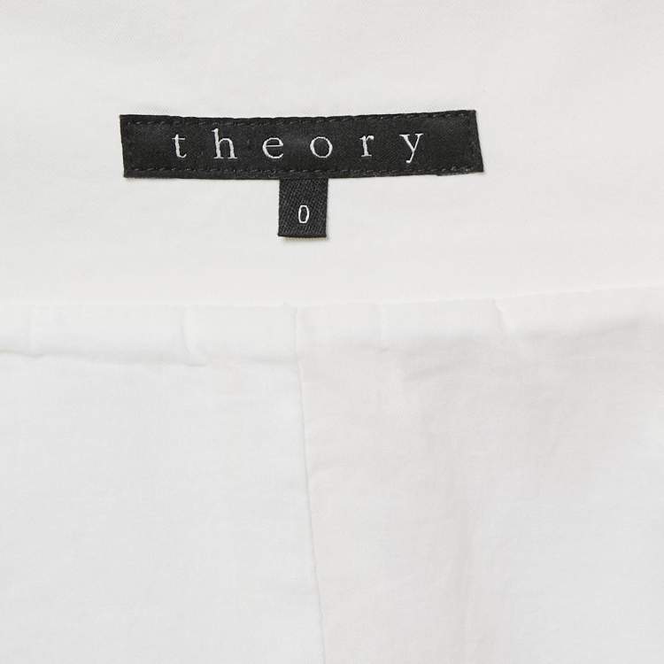 Pre Owned Theory White Cotton Gabardine Top XS