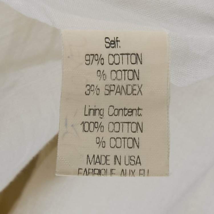 Pre Owned Theory White Cotton Gabardine Top XS