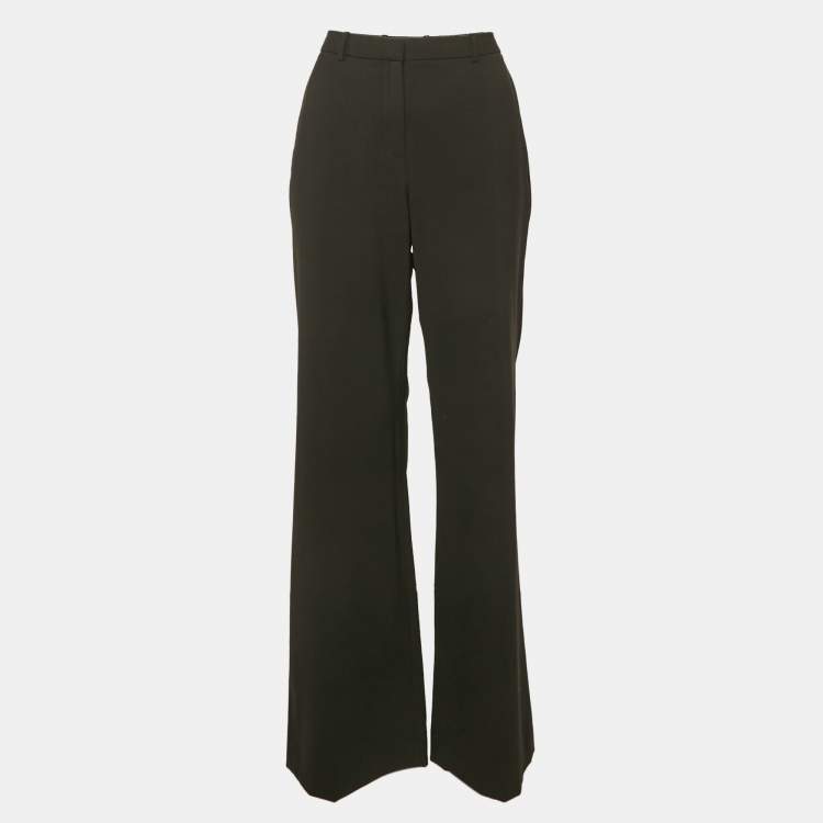 Pre Owned Theory Black Wool Wide Leg Trousers L