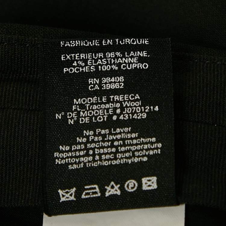 Pre Owned Theory Black Wool Trousers L