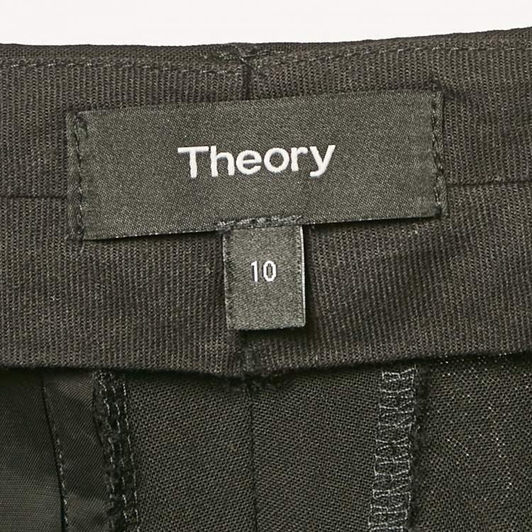 Pre Owned Theory Black Wool Trousers L