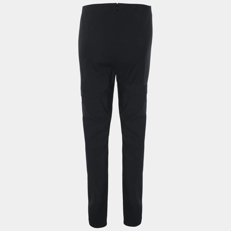Pre Owned Theory Navy Blue Stretch Nylon Trouser M