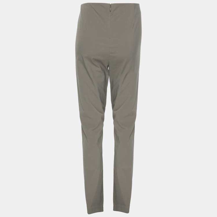 Pre Owned Theory Grey Stretch Nylon Trouser M