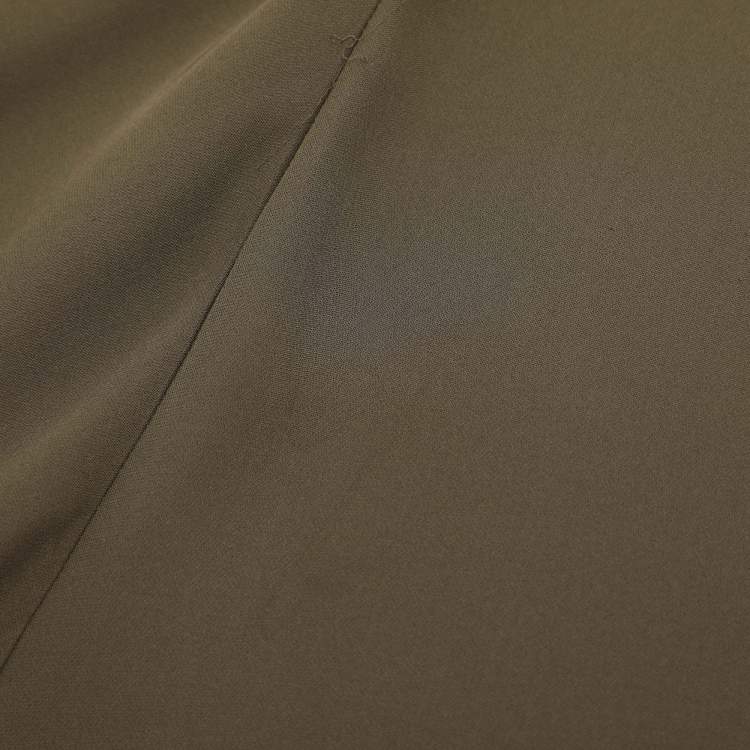 Pre Owned Theory Olive Green Silk Top M