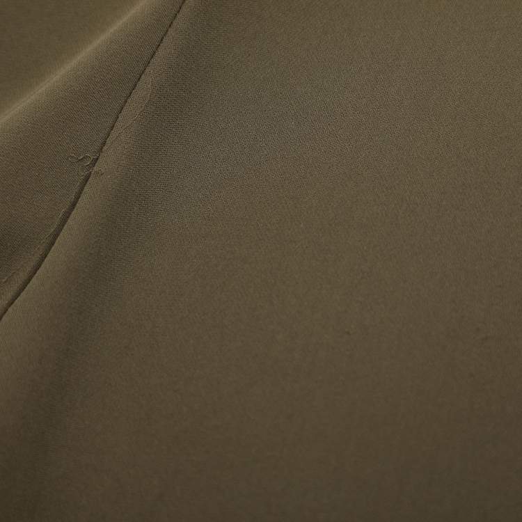 Pre Owned Theory Olive Green Silk Top M