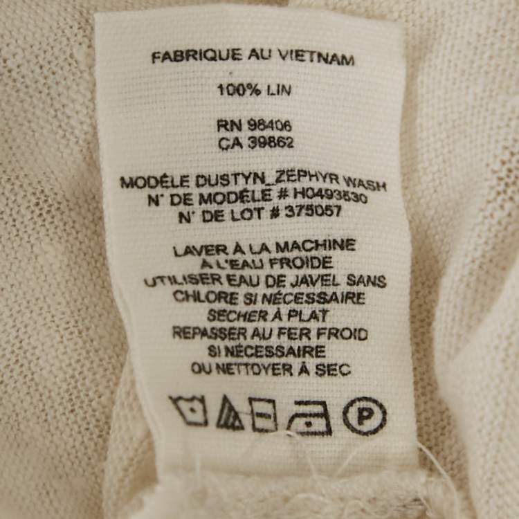 Pre Owned Theory Off-White Linen Jersey Top XXL