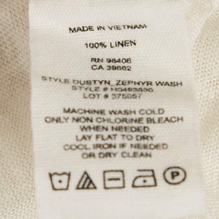 Pre Owned Theory Off-White Linen Jersey Top XXL