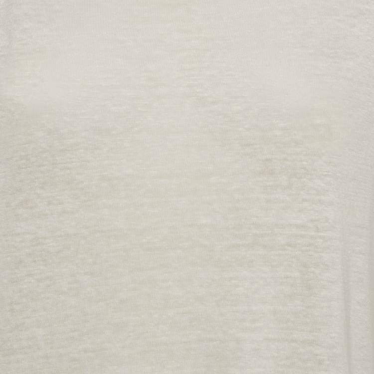 Pre Owned Theory Off-White Linen Jersey Top XXL