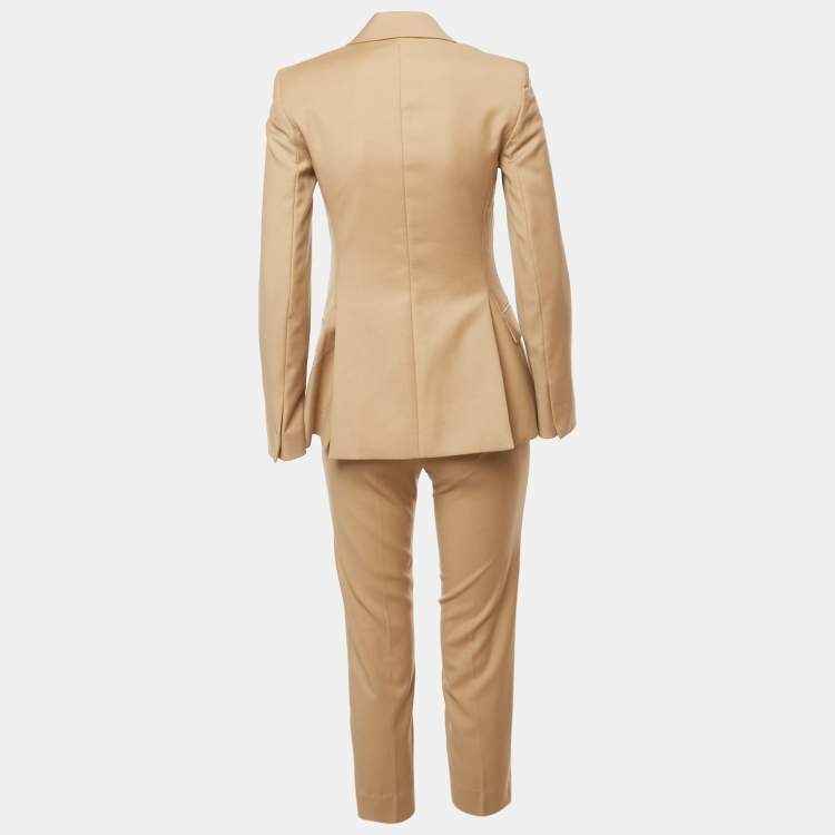 Pre Owned Theory Beige Wool Tailored Suit XXS