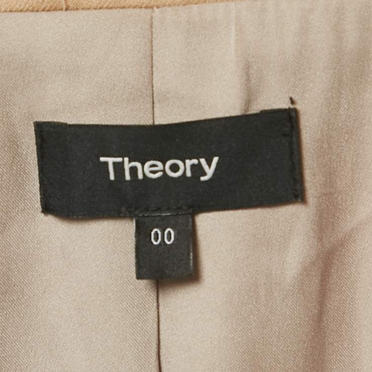 Pre Owned Theory Beige Wool Tailored Suit XXS