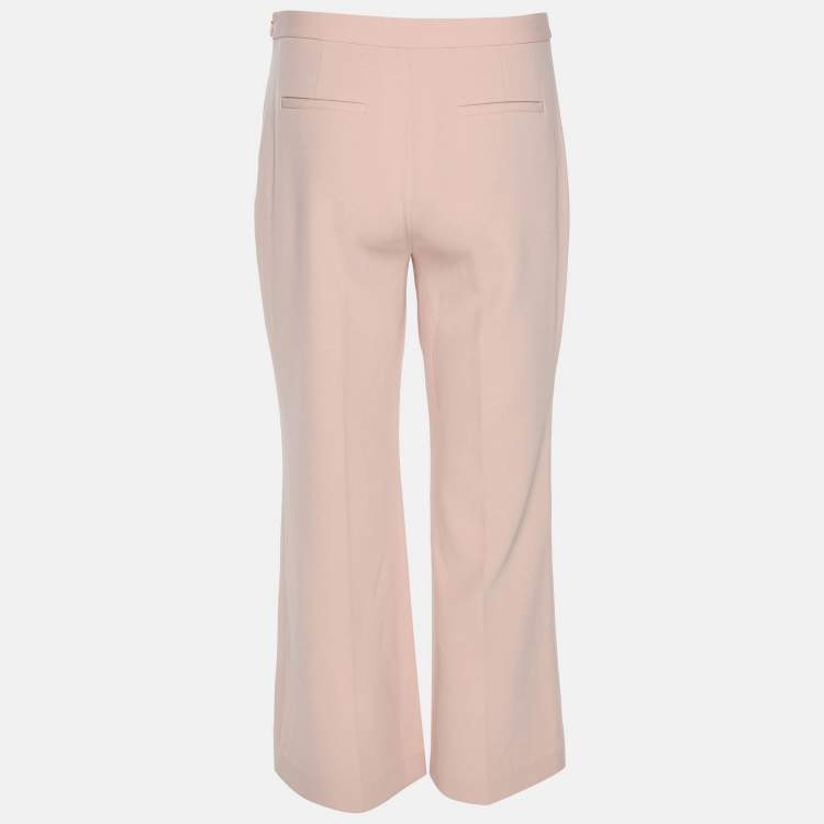 Pre Owned Theory Peach Crepe Wide Leg Trousers M
