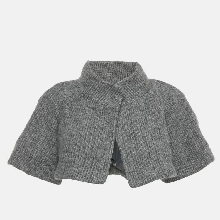 Pre Owned Theory Grey Wool Rib Kit Capelet S