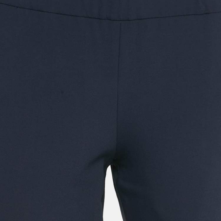 Pre Owned Theory Navy Blue Crepe Trousers XS