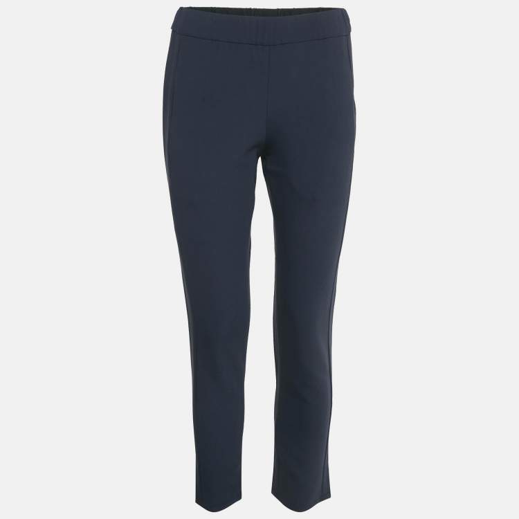 Pre Owned Theory Navy Blue Crepe Trousers XS