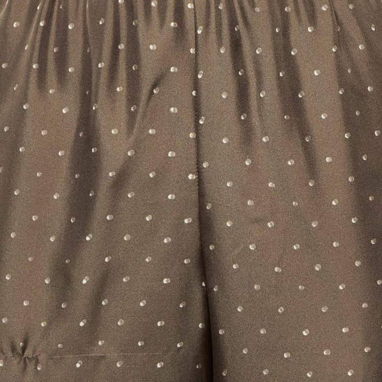 مملوكة مسبقًا Theory Brown Overlay Dot Silk Wide Leg Pants S