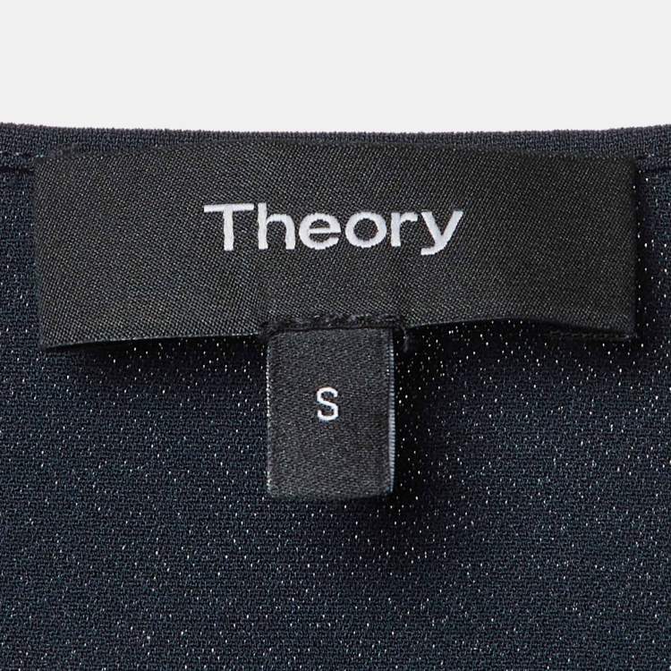 مملوكة مسبقًا Theory Midnight Blue Crepe Raglan Sleeve Top S