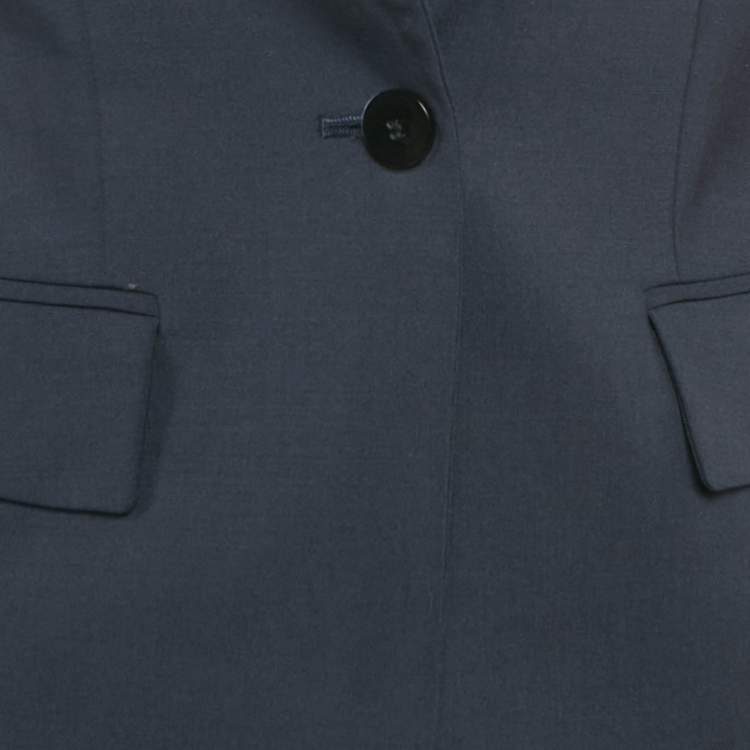 Pre Owned Theory Navy Blue Wool Pants Suit Set S