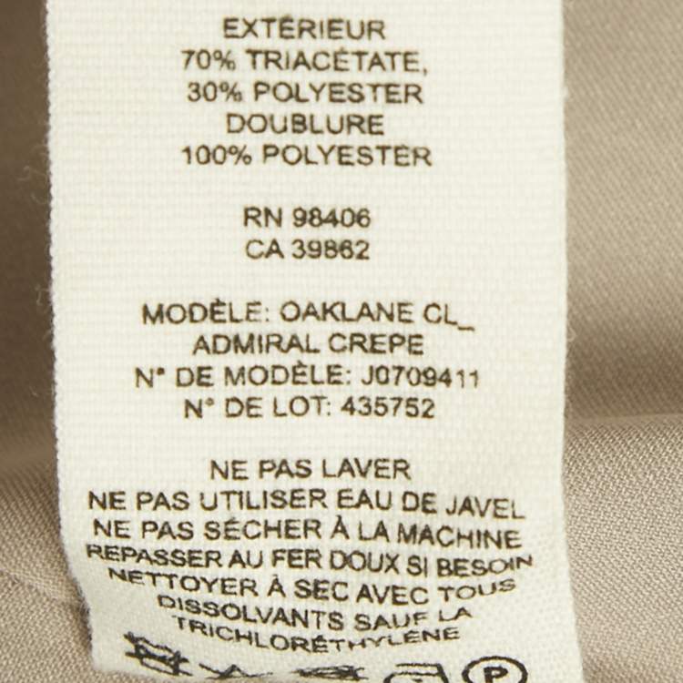 Pre Owned Theory Blue Crepe Open Front Belted Coat M