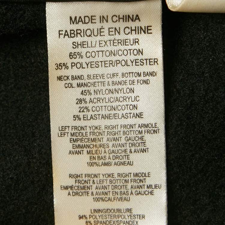 Pre Owned Theory Black Leather and Cotton Sweatshirt S