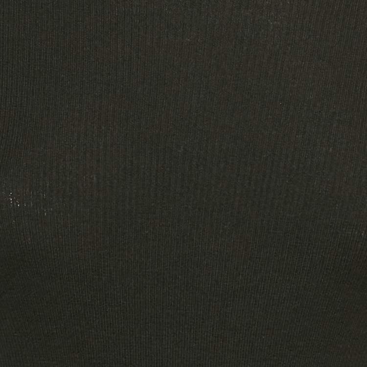 Pre Owned Theory Black Rib Knit Mock Neck Pullover M