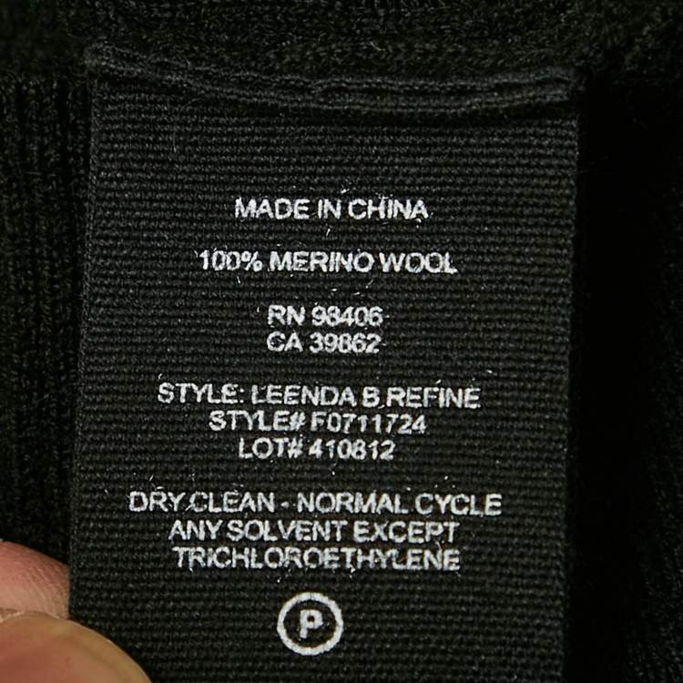 Pre Owned Theory Black Rib Knit Mock Neck Pullover M