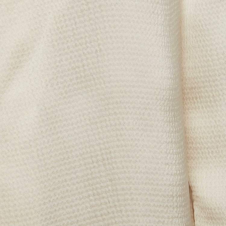Pre Owned Theory Cream Silk Blend Wrap Jacket S
