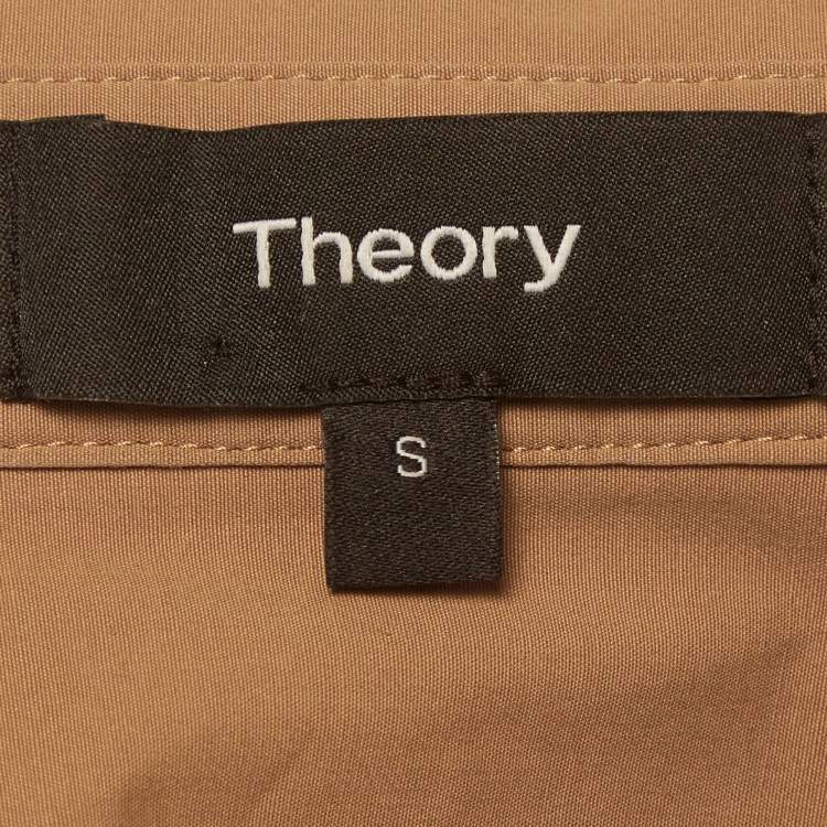 Pre Owned Theory Beige Cotton Short Sleeve Shirt S