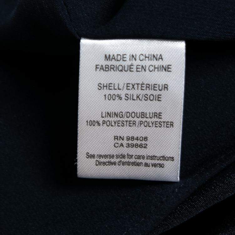Pre Owned Theory Uniform Blue Silk Ruffled Overlay Landale B Dress XS