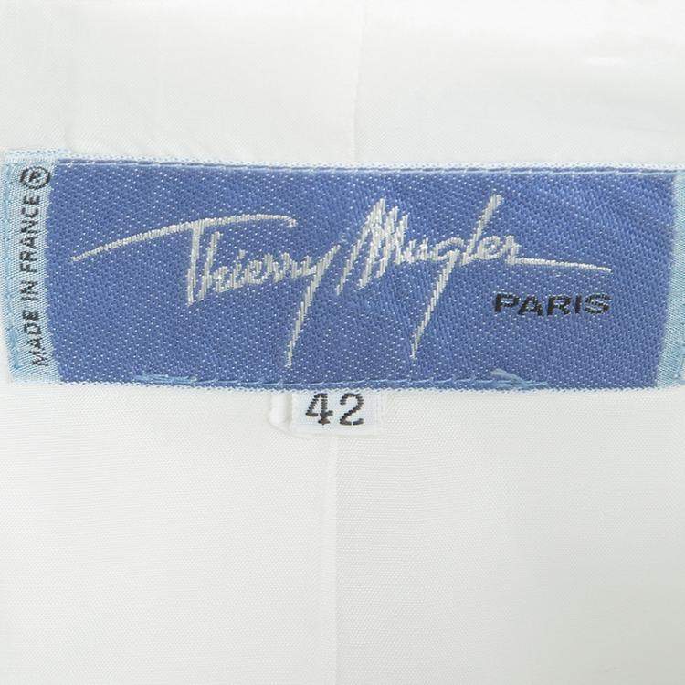 Pre Owned Thierry Mugler Vintage White Embellished Blazer M