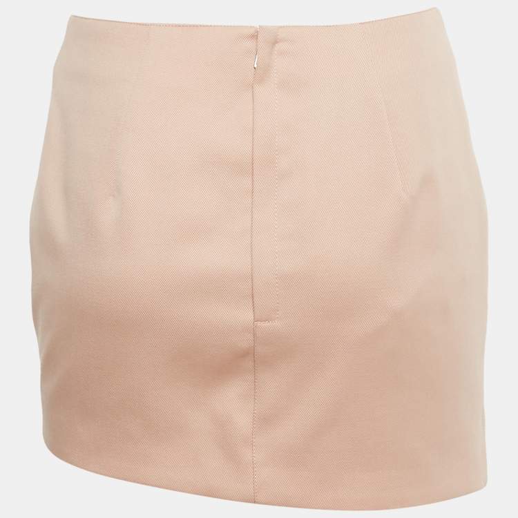 Pre Owned Thiery Mugler x H&M Pink Gabardine Asymmetric Mini Skirt S