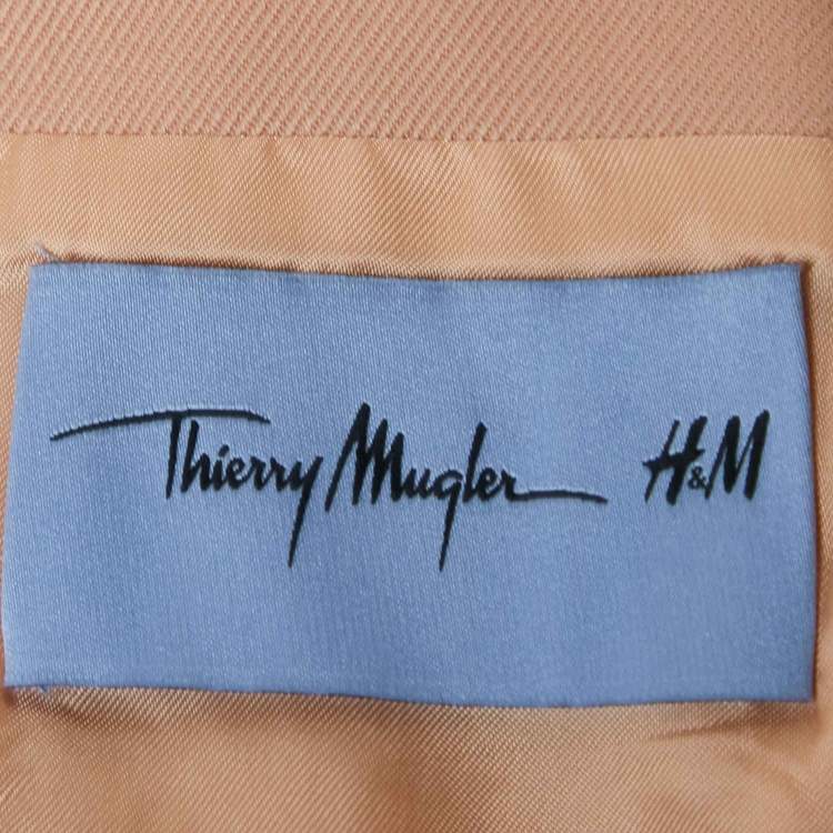 Pre Owned Thiery Mugler x H&M Pink Gabardine Asymmetric Mini Skirt S
