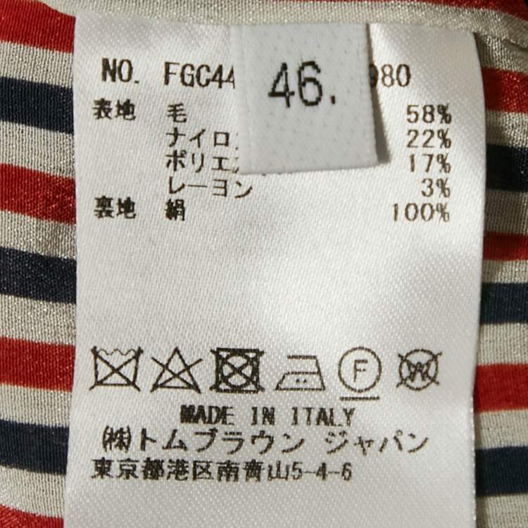 Pre Owned Thom Browne Black Tweed Raw Edge Mini Skirt L