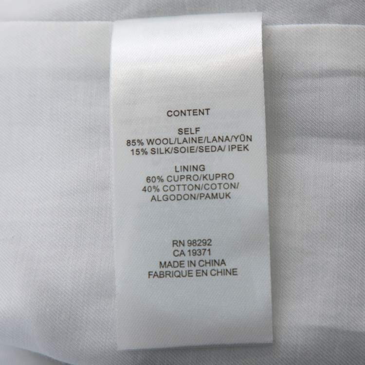 Pre Owned Tibi Grey Cooper Plaided Wool & Silk Cutout Detail  Blazer L