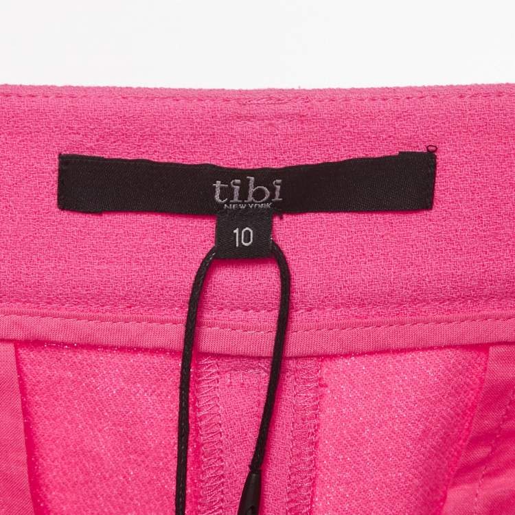 Pre Owned Tibi Pink Cotton Formal Trousers L