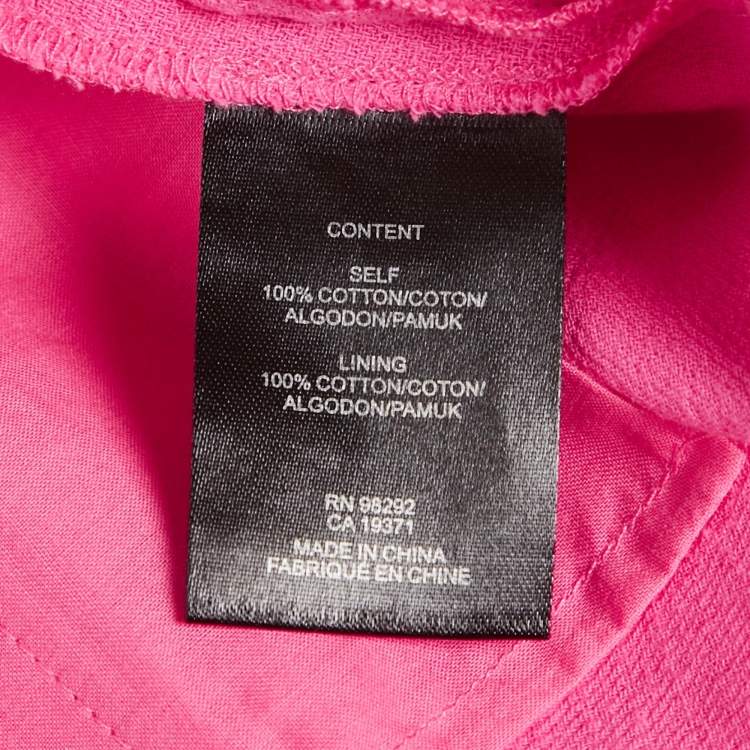 Pre Owned Tibi Pink Cotton Formal Trousers L