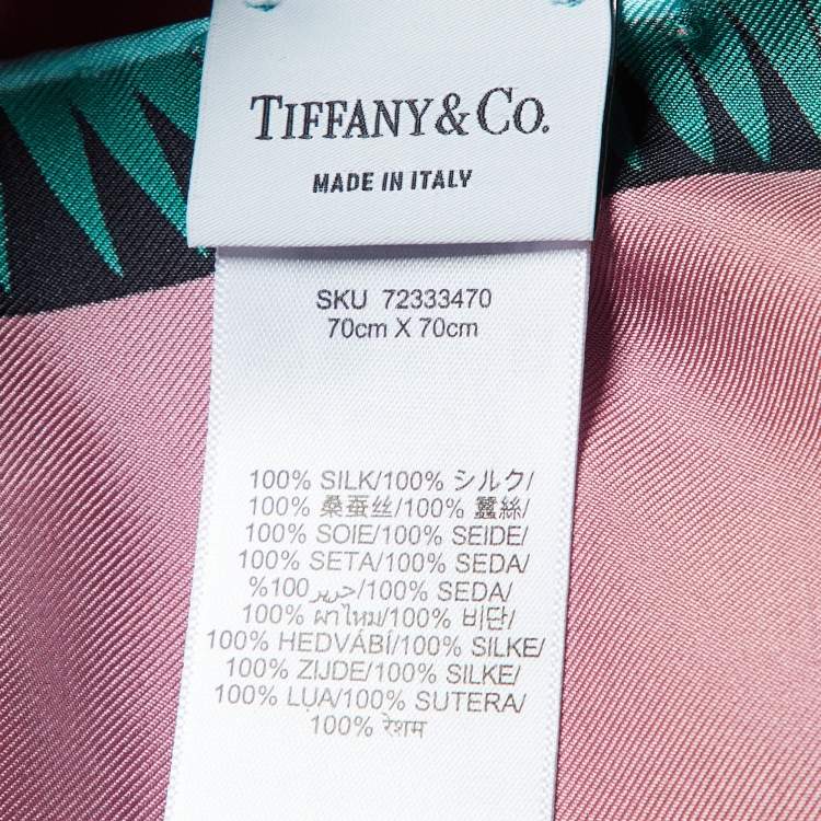 Pre Owned Tiffany & Co. Multicolor Bird On a Rock Silk Square Scarf