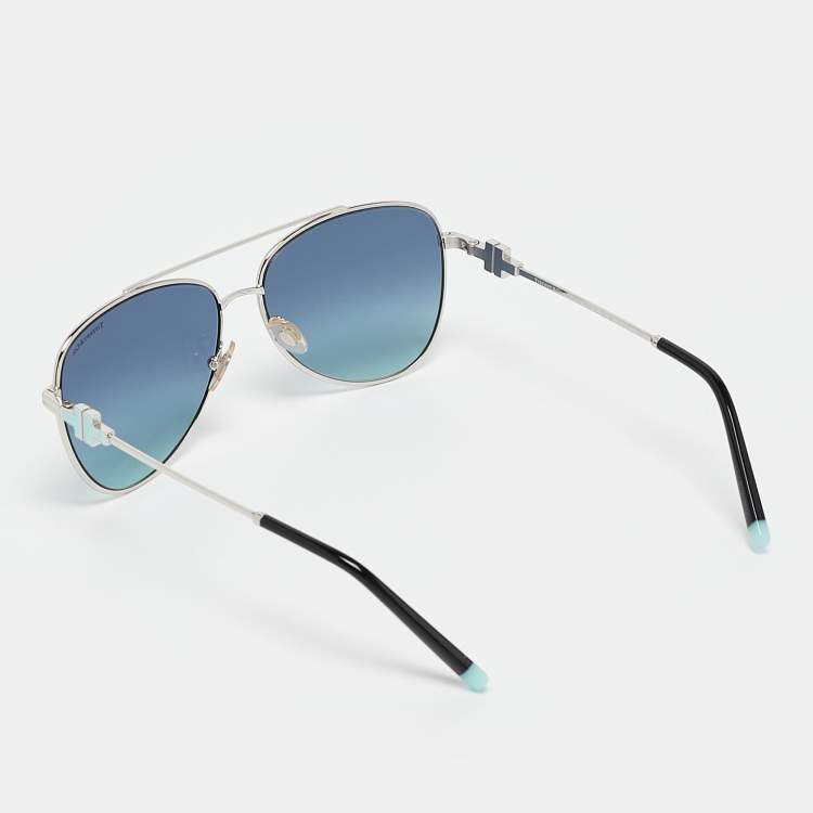 Pre Owned Tiffany & Co. Blue Gradient TF3080 Aviators Sunglasses