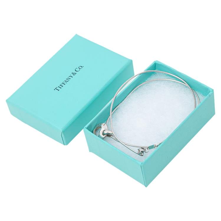 Pre Owned Tiffany & Co. Silver Stencil Open Heart Pendant Necklace